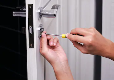 screwing UPVC door lock to replace cylinder